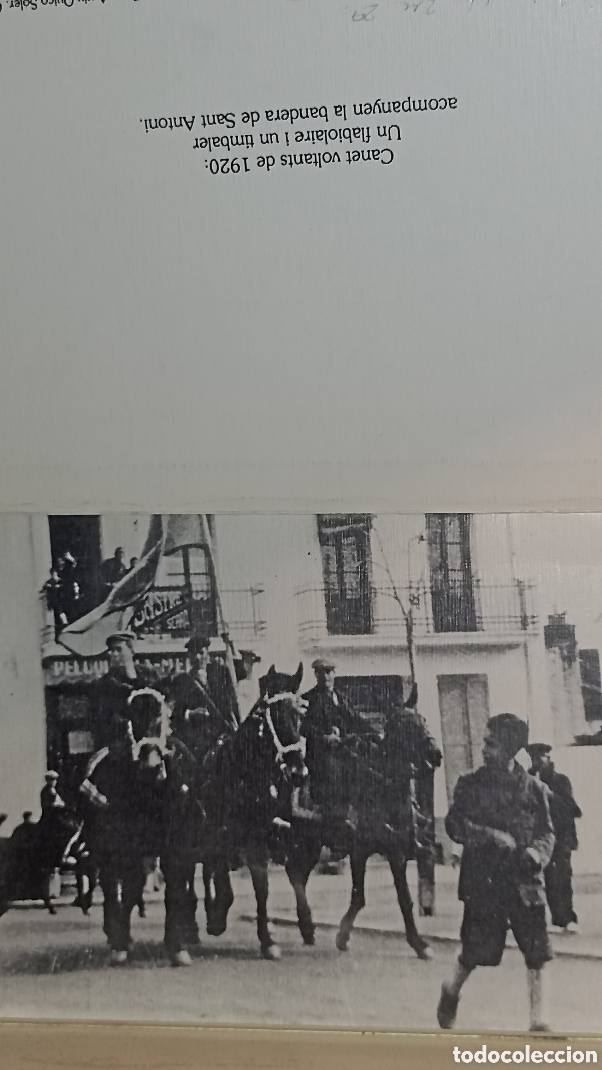 Postales: Canet voltantce 1920 un flaviolaire y un timbaler acompa&ntilde;ando la bandera de San Antonio Matar&oacute;