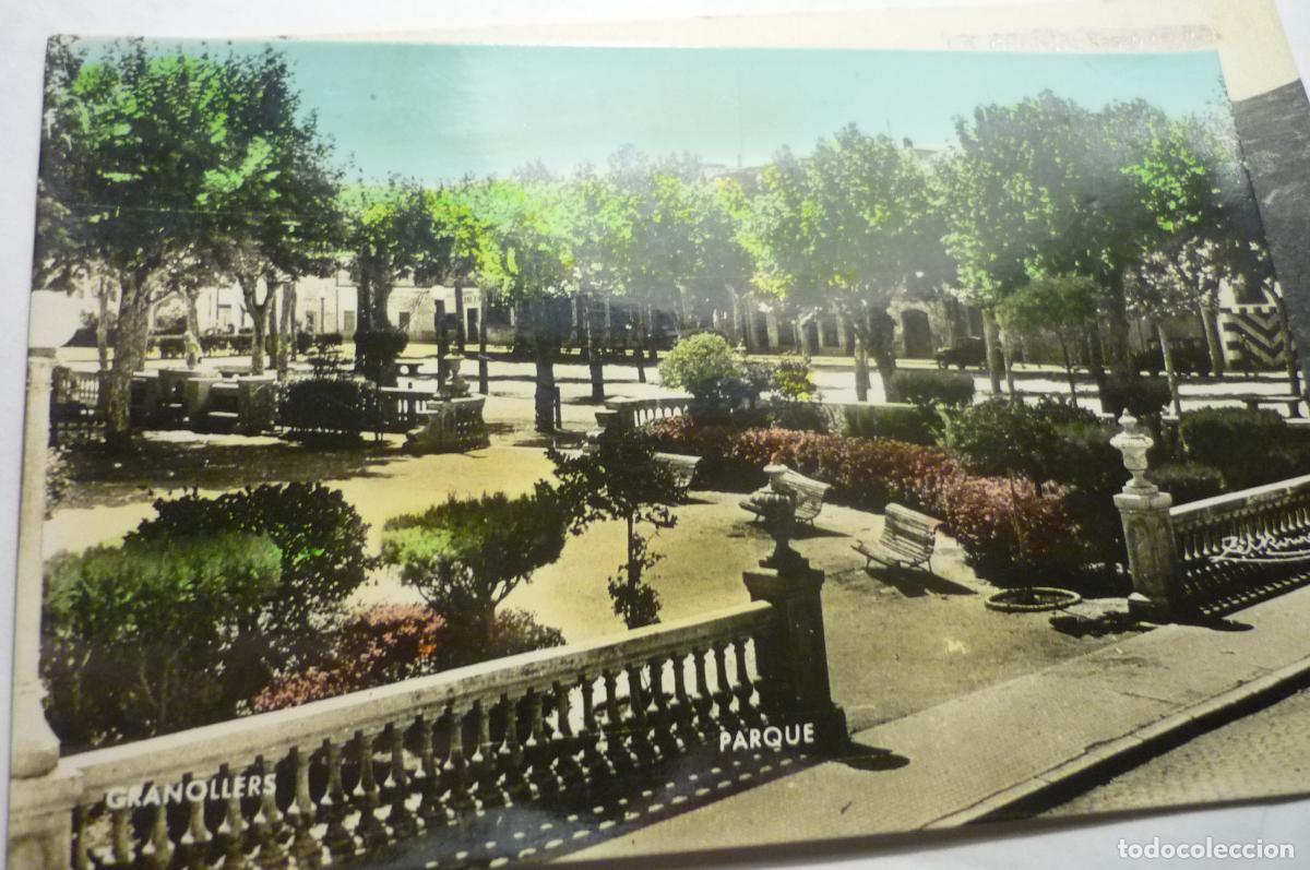 Postales: postal granollers parque coloreada escrita cm