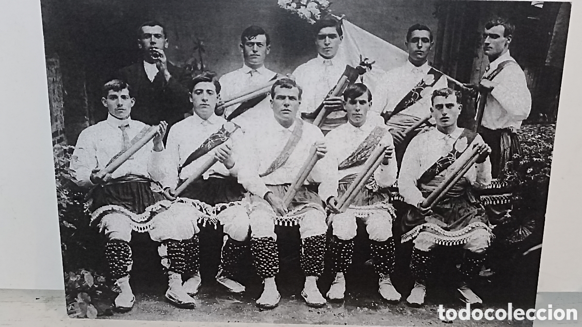 Postales: Precioso postal usado el baile de bastones de esparraguera 1909