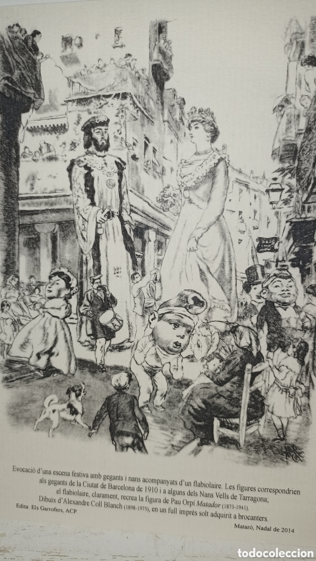 Postales: Un precioso postal usado dibujo de Alexandra Coll blanch gigants de la ciutat de Barcelona 1910