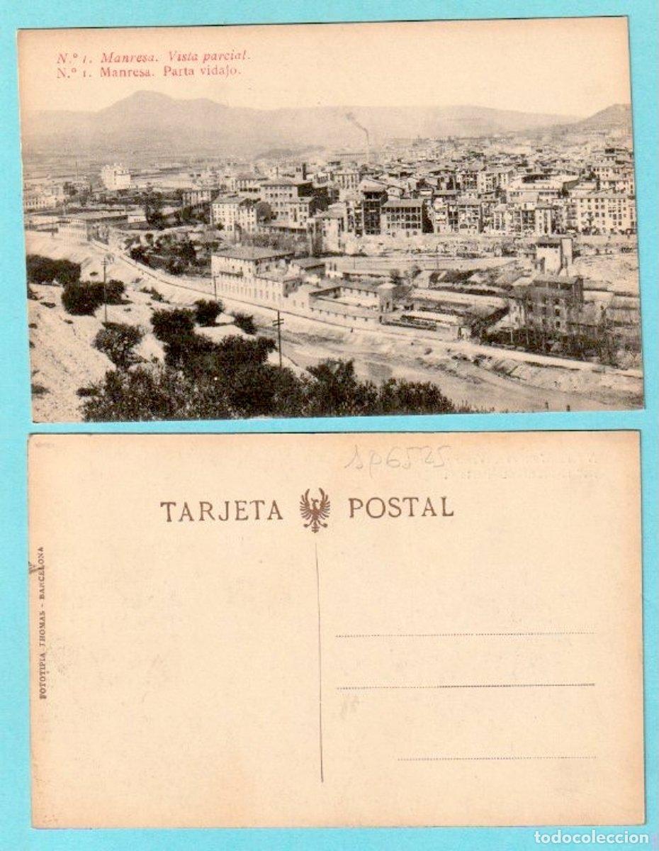 Postales: N&ordm; 1. MANRESA. VISTA PARCIAL. J. G. FOTOTIPIA THOMAS, BARCELONA, SIN FECHA