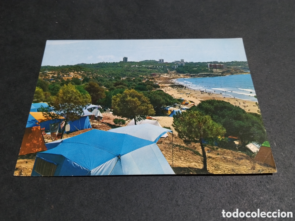 Postales: Postal Salou playa larga, camping