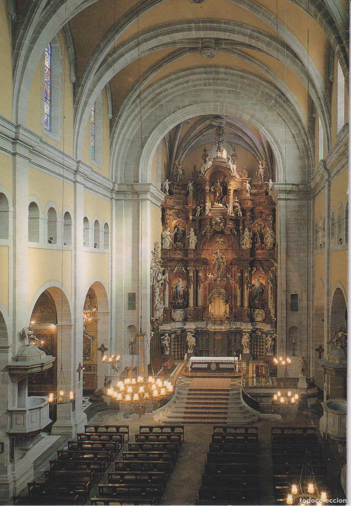 Postales: IGUALADA, BAS&Iacute;LICA DE SANTA MARIA, NAU DEL TEMPLE (S.XVII) - FOTO: RAMON PALLARES - S/C
