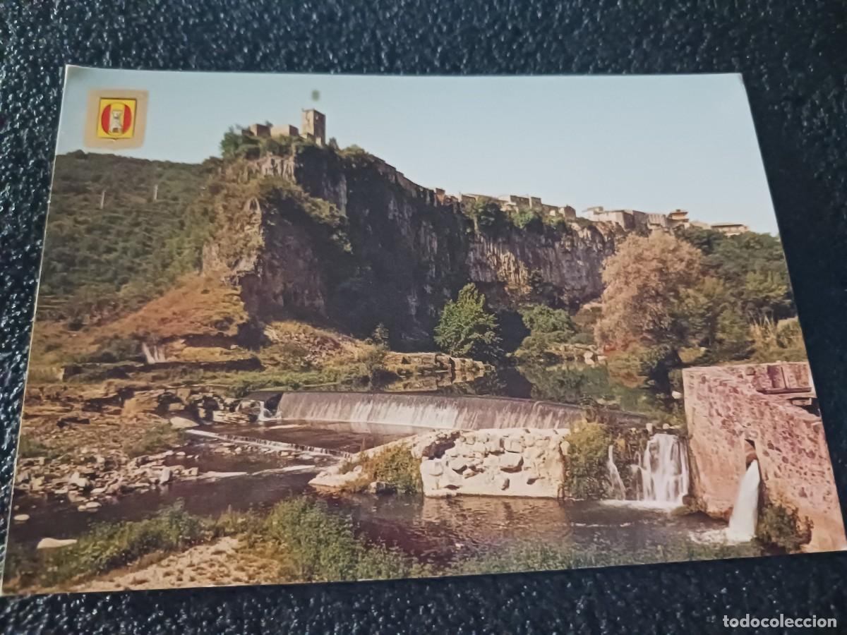Postales: 2485 Castellfollit de la Roca. R&iacute;o Fluvi&aacute;. Vista parcial. Escudo de Oro.