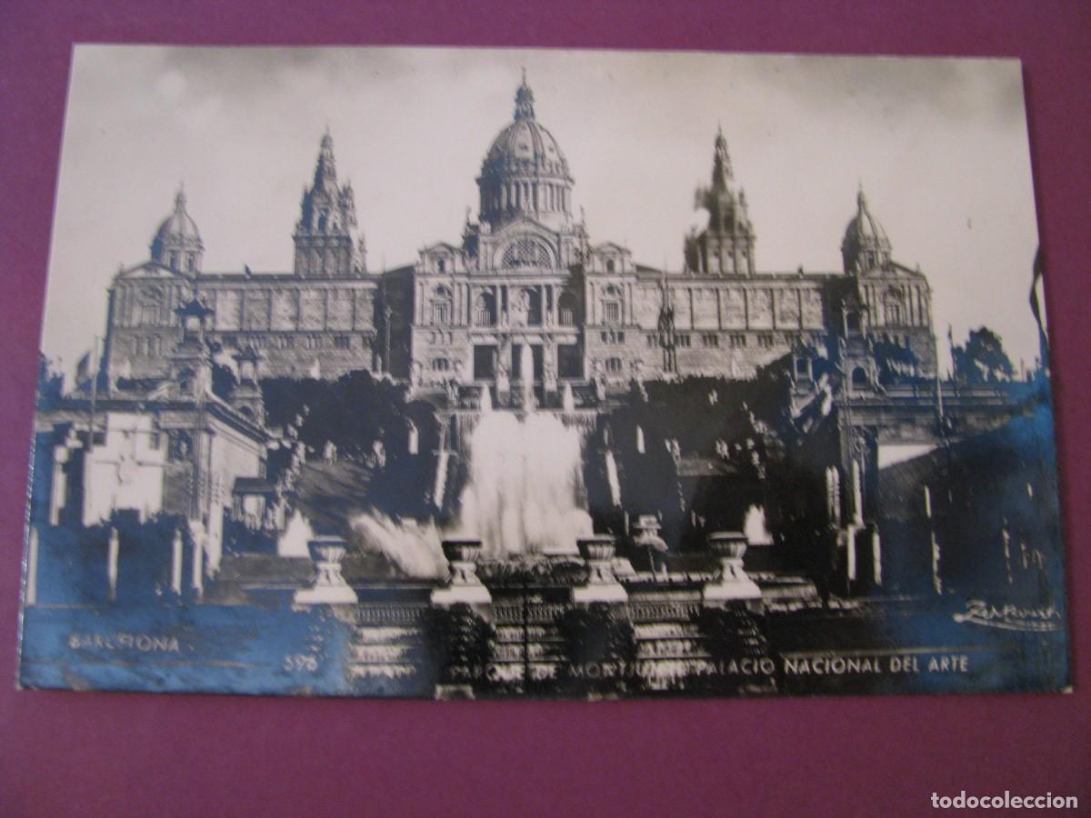 Postales: POSTAL FOTOGRAFICA DE BARCELONA. PARQUE DE MONTJUICH. PALACIO DEL ARTE ESPA&Ntilde;OL. ZERKOWITZ. ESCRITA