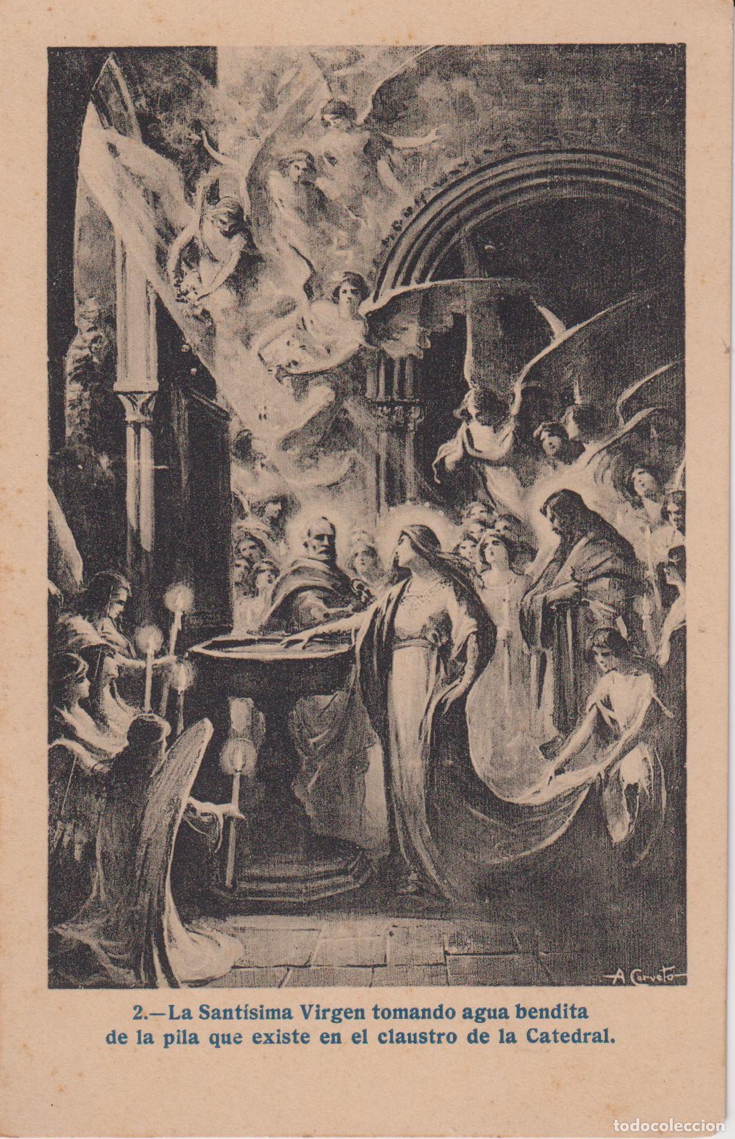 Postales: TORTOSA, LA SANTISIMA VIRGEN TOMANDO AGUA BENDITA DE LA PILA - FOTO LACOSTE N&ordm;2 - S/C