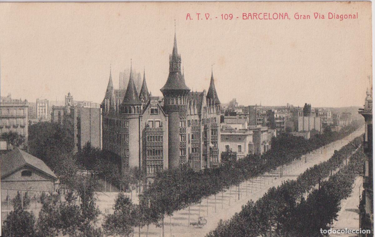 Postales: BARCELONA, GRAN VIA DIAGONAL - ANGEL TOLR&Agrave; VIAZO N&ordm;109 - S/C