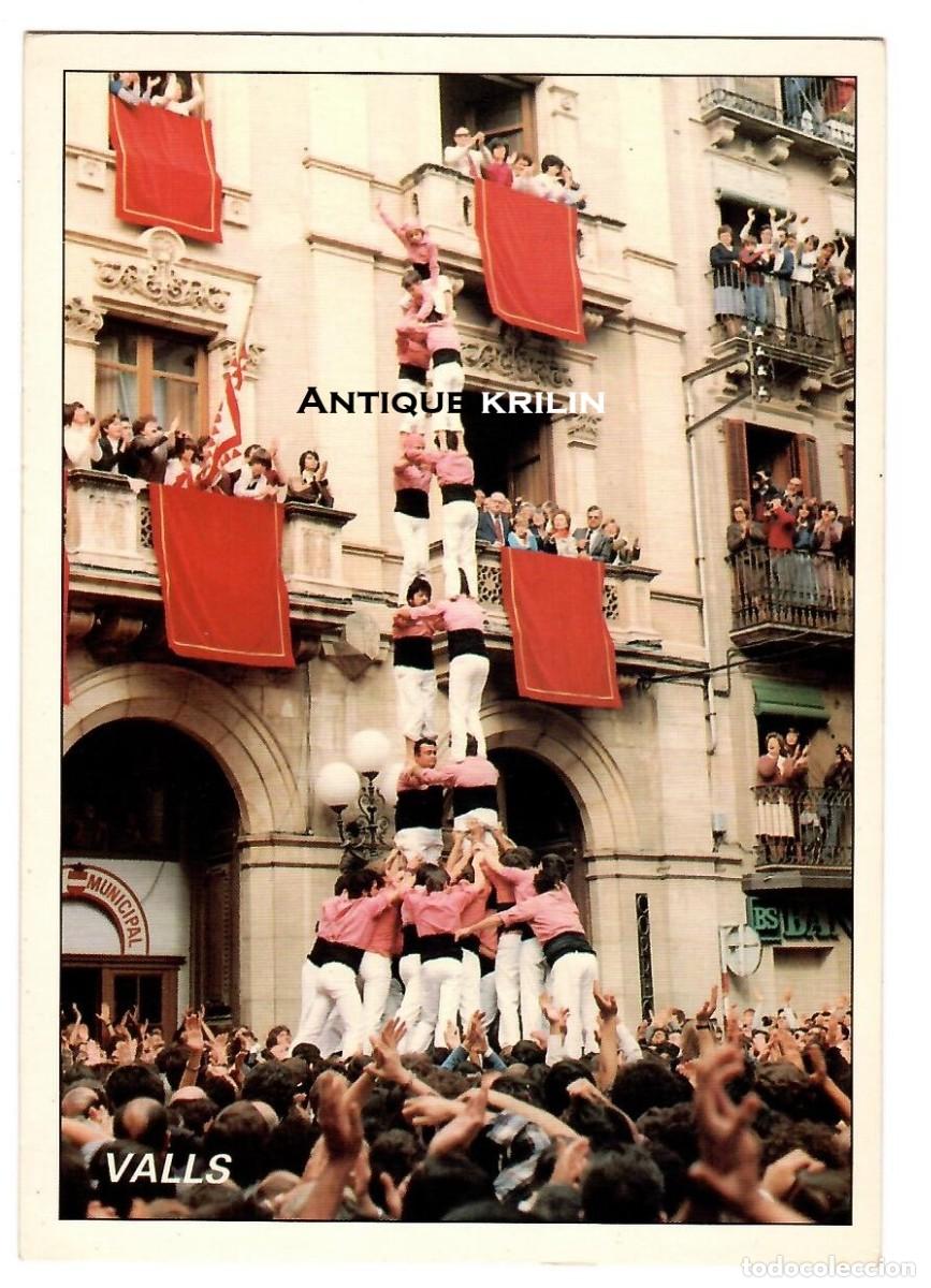 Postales: TARRAGONA / VALLS N&ordm; 10 XIQUETS DE VALLS , COLLA VELLA , DOS DE VUIT / I.B.G. / SIN FRANQUEAR