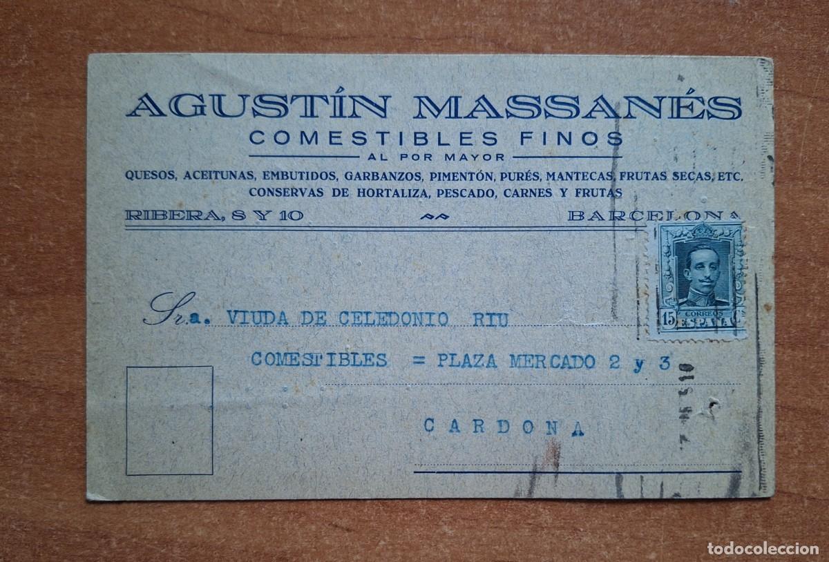Postales: POSTAL CON CONTENIDO COMERCIAL Y CON SELLO DE EPOCA - BARCELONA - CARDONA