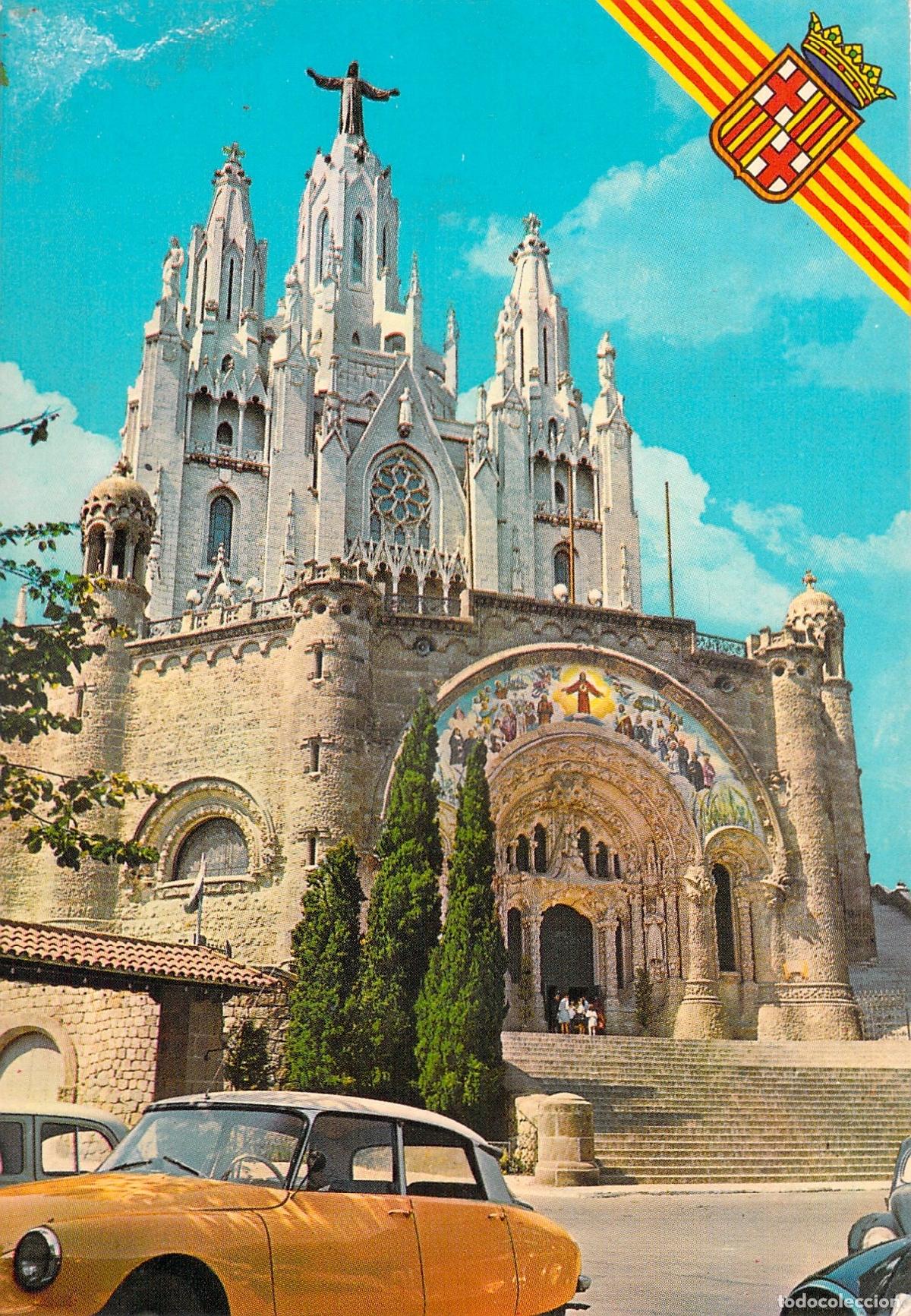 Postales: Postal del Templo del Sagrado Coraz&oacute;n en el Tibidabo, Barcelona