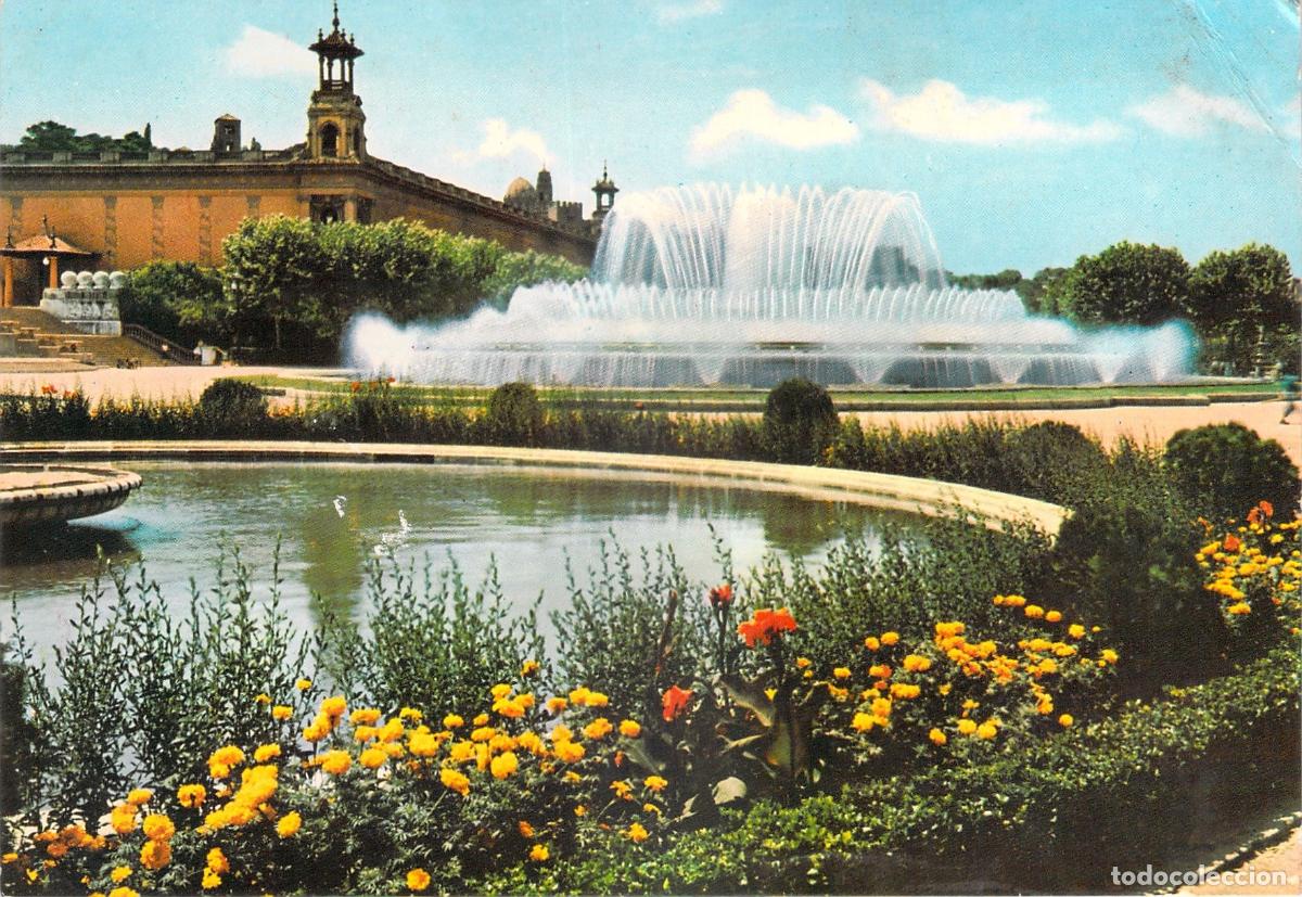 Postales: Postal de la Fuente Luminosa de la Exposici&oacute;n en Barcelona