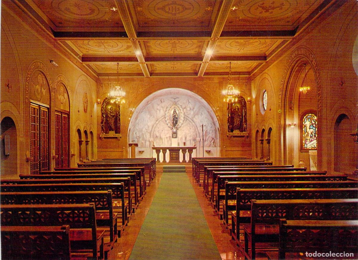 Postales: Postal de la Capilla del Colegio Teresiano en Barcelona