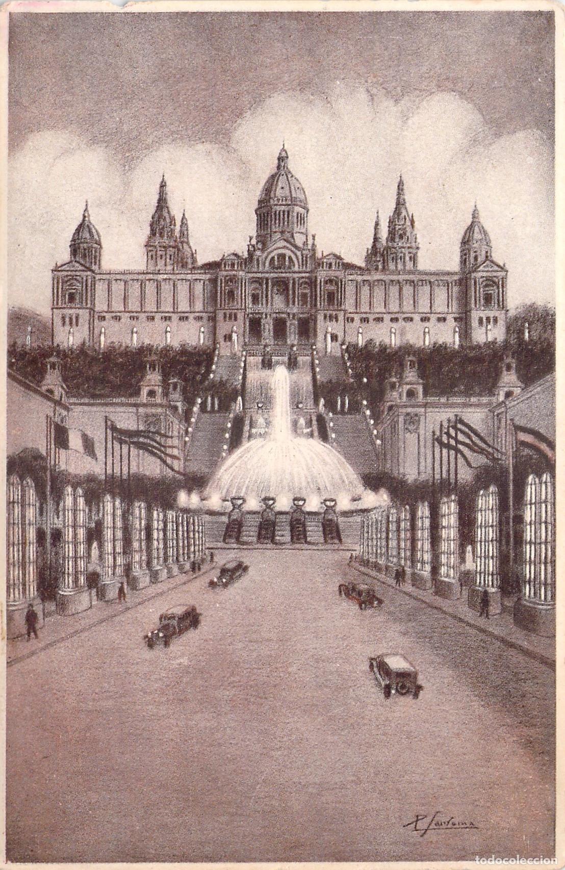 Postales: Postal de la Exposici&oacute;n Internacional de Barcelona, Palau Nacional