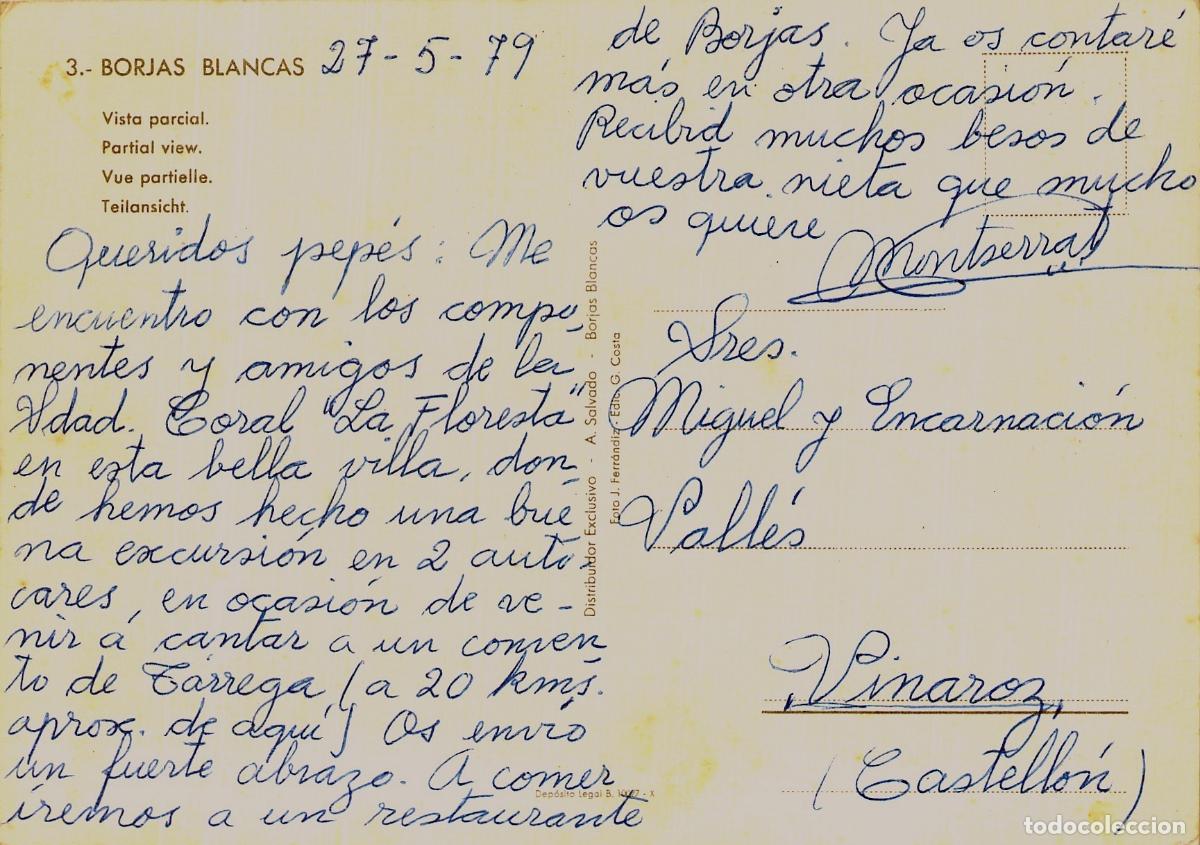 Postales: Postal de Les Borges Blanques, plaza con edificios y &aacute;rboles - Foto 2