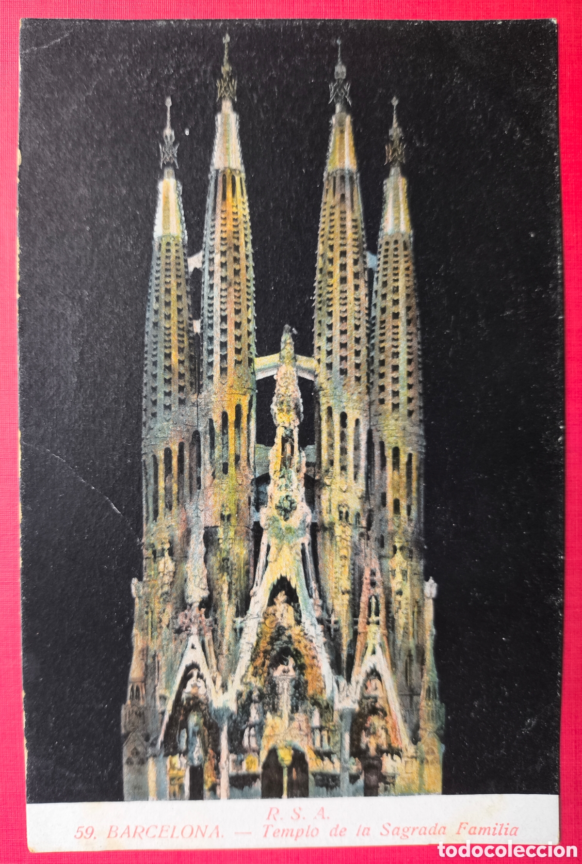 Postales: GAUD&Iacute; SAGRADA FAMILIA POSTAL A COLOR FOTOTIPIA RSA BARCELONA 1921