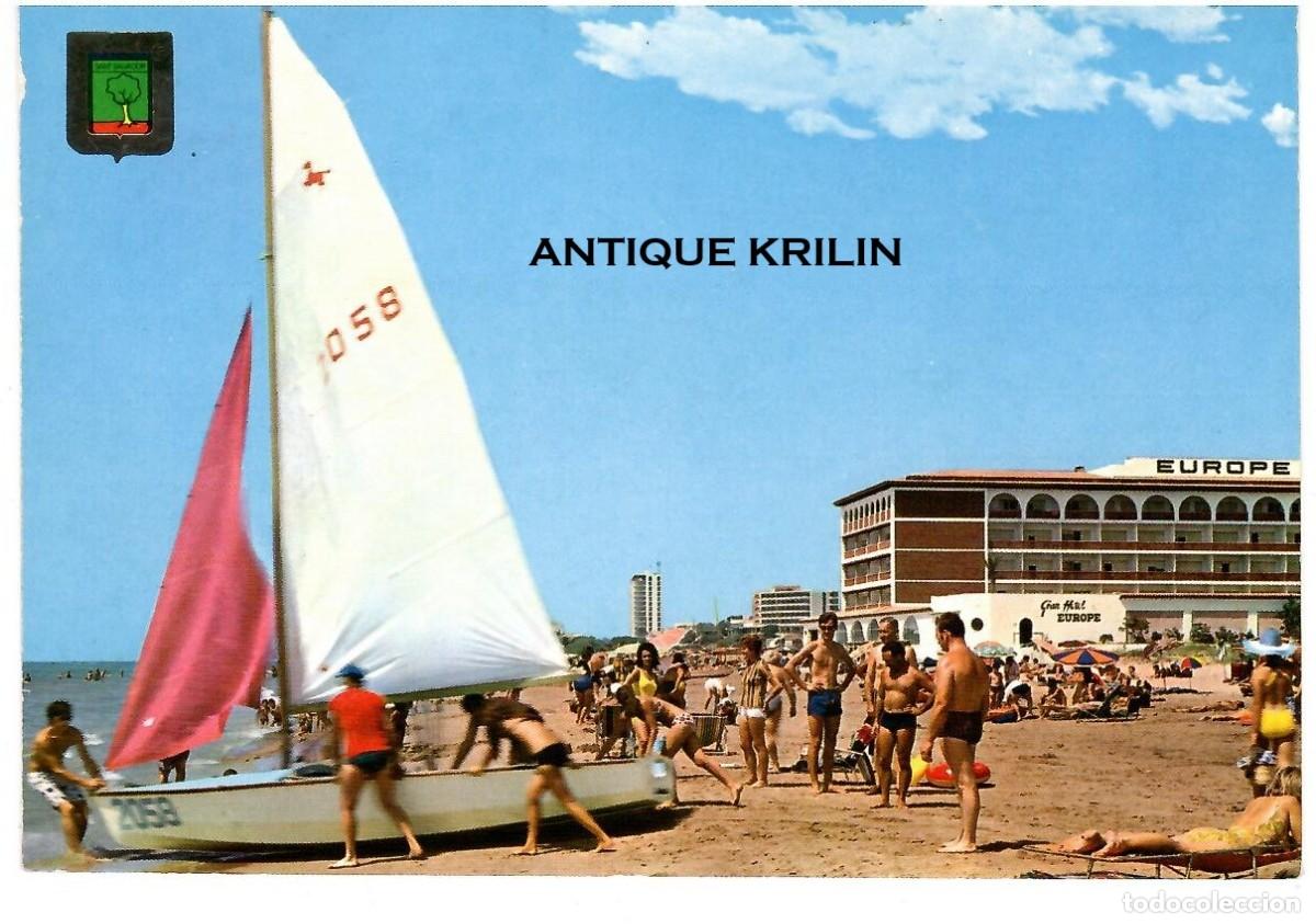 Postales: TARRAGONA / SAN SALVADOR N&ordm; 5135 PLAYA , DETALLE / ESCUDO DE ORO / FRANQUEADA