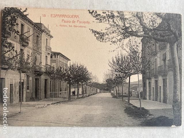 Postales: Esparraguera, N&ordm; 18. paseo de Poniente. Ed. L. Roisin. Postal sin circular