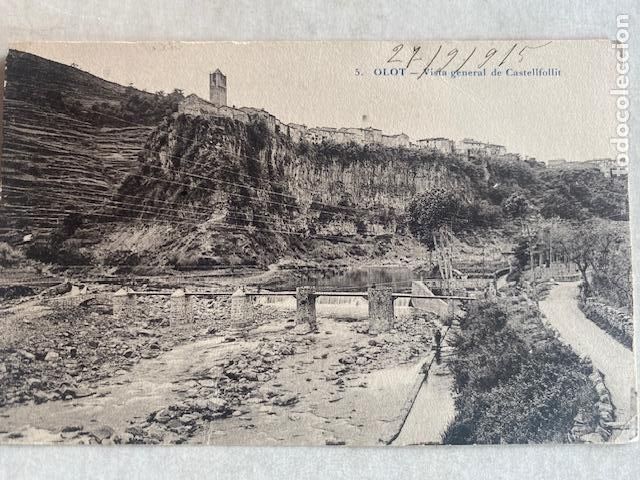 Postales: Olot. N&ordm; 5 Vista general de Castellfollit. Ed. Andre Fabert. Circulada 1915