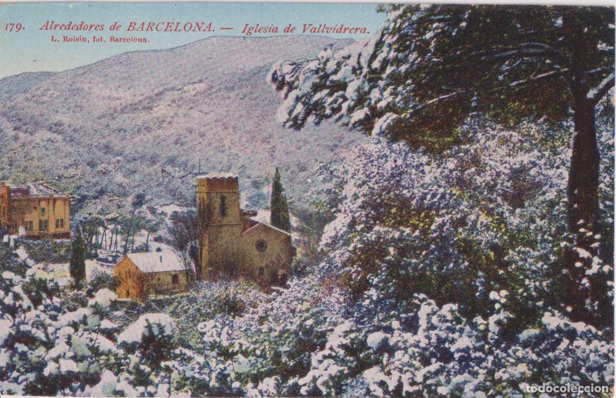 Postales: ALREDEDORES DE BARCELONA, IGLESIA DE VALLVIDRERA - L.ROISIN FOT. N&ordm;179 - S/C
