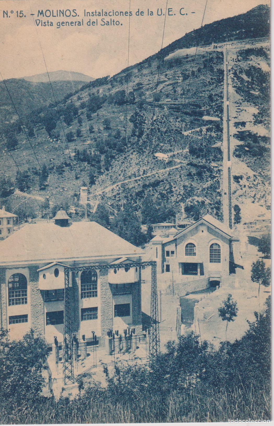 Postales: LLEIDA, MOLINOS &ndash; INSTALACIONES U.E.C. VISTA GENERAL DEL SALTO &ndash; SILVIO GORD&Oacute; FOT. N&ordm;15 &ndash; SC