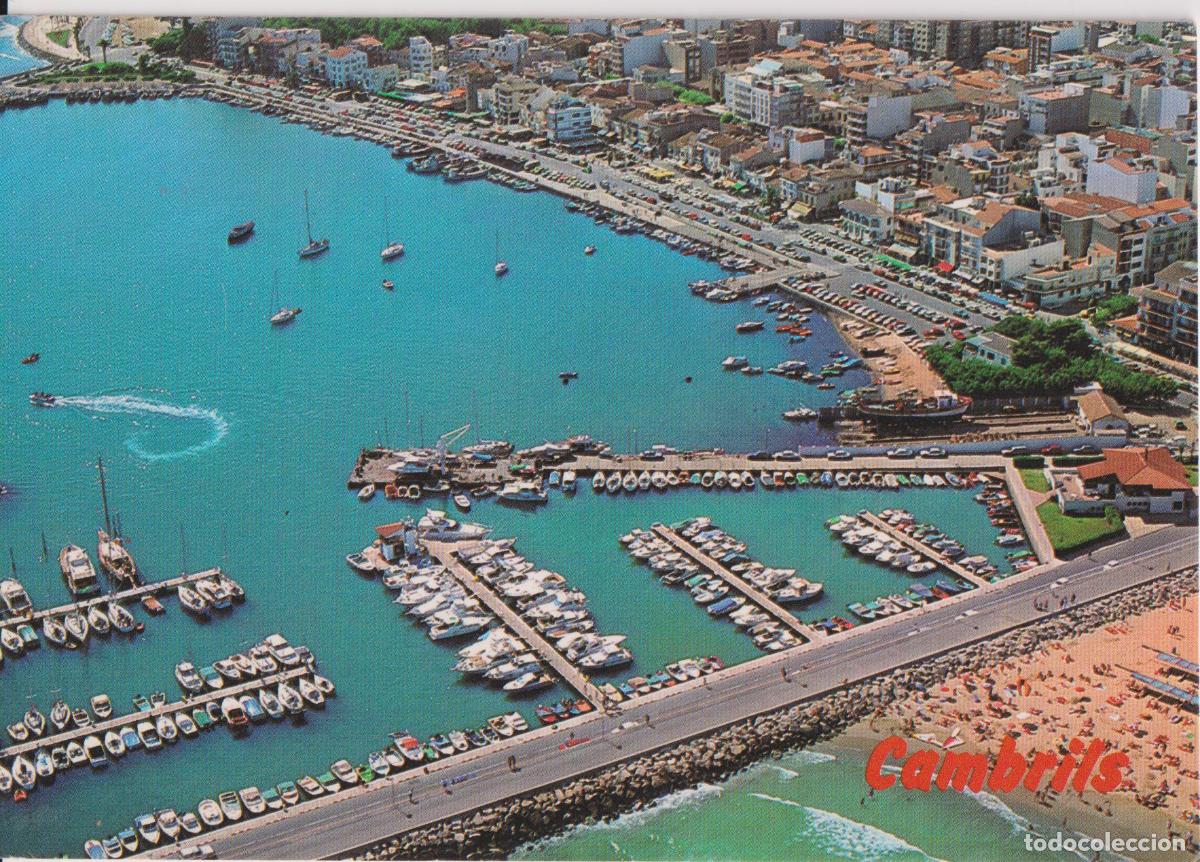 Postales: CAMBRILS (TARRAGONA) EL PUERTO Y PLAYA - FOTO COLOR RAYMOND N&ordm;43 - CIRCULADA