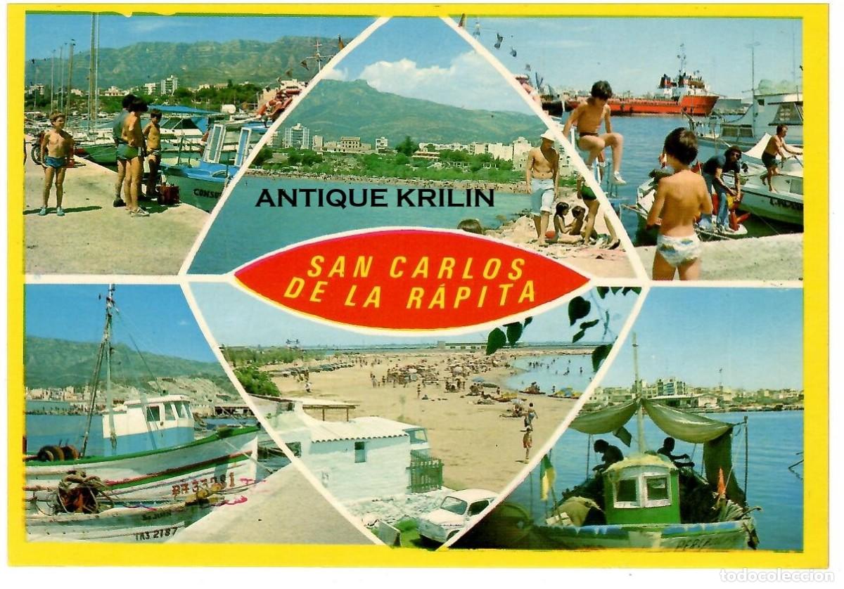 Postales: SAN CARLOS DE LA RAPITA N&ordm; 23 VARIOS ASPECTOS / F. CASTELL / SIN FRANQUEAR PERO ESCRITA