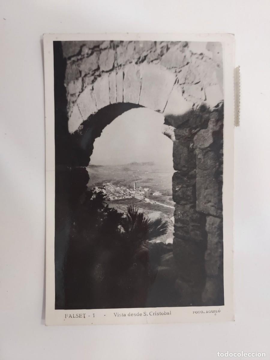 Postales: POSTAL FALSET VISTA DESDE SAN CRISTOBAL. 1951 CIRCULADA. FOTO AGUILO. TARRAGONA. MATASELLOS, ANTIGUA