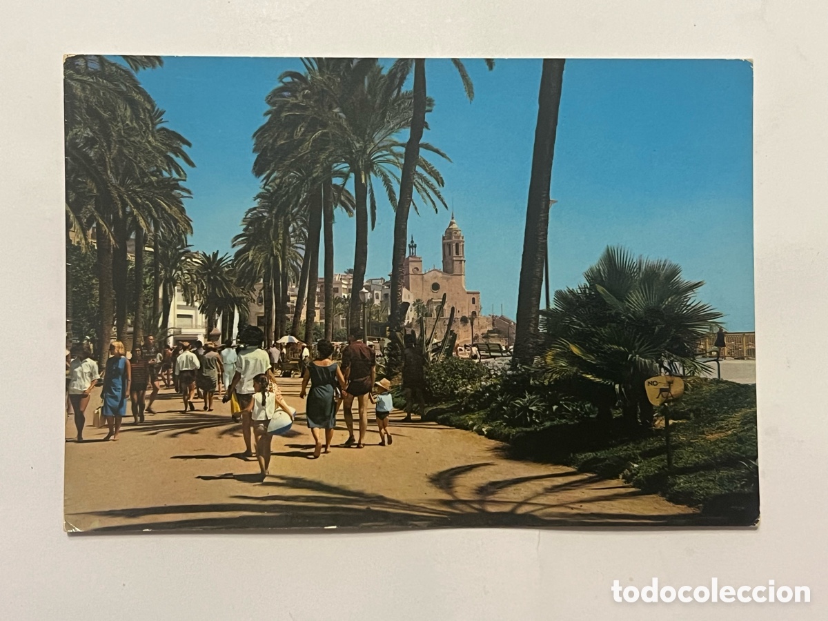 Postales: SITGES (Barcelona) Postal No.250, Paseo. Edic. VIS COLOR, Barcelona (h.1980?) S/C