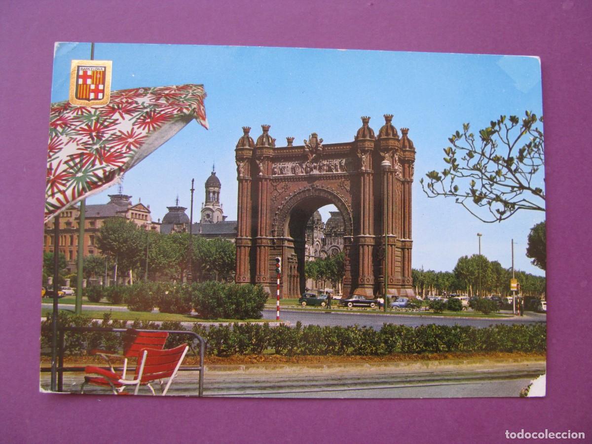 Postales: POSTAL DE BARCELONA. ARCO DEL TRIUNFO. ESCUDO DE ORO. ESCRITA