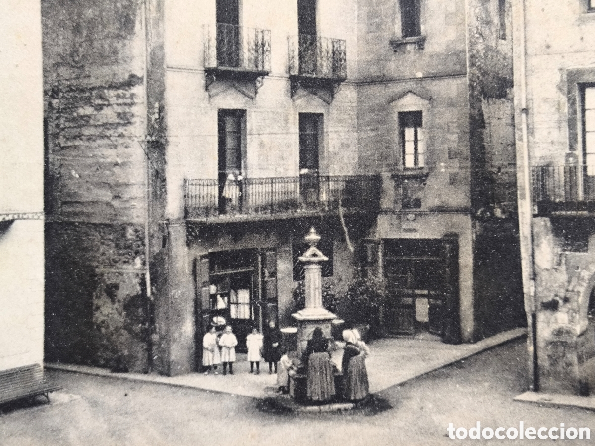 Postales: SANT JOAN DE LES ABADESSES PLA&Ccedil;A MAJOR POSTAL CIRCULADA FOTOTIPIA RIPOLL&Egrave;S GIRONA C. 1910