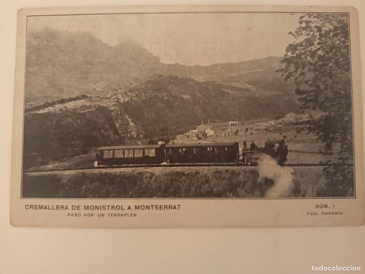Postales: POSTAL CREMALLERA DE MONISTROL A MONTSERRAT - PASO POR UN TERRAPLEN-FOTO ZERKOWITZ N. 1