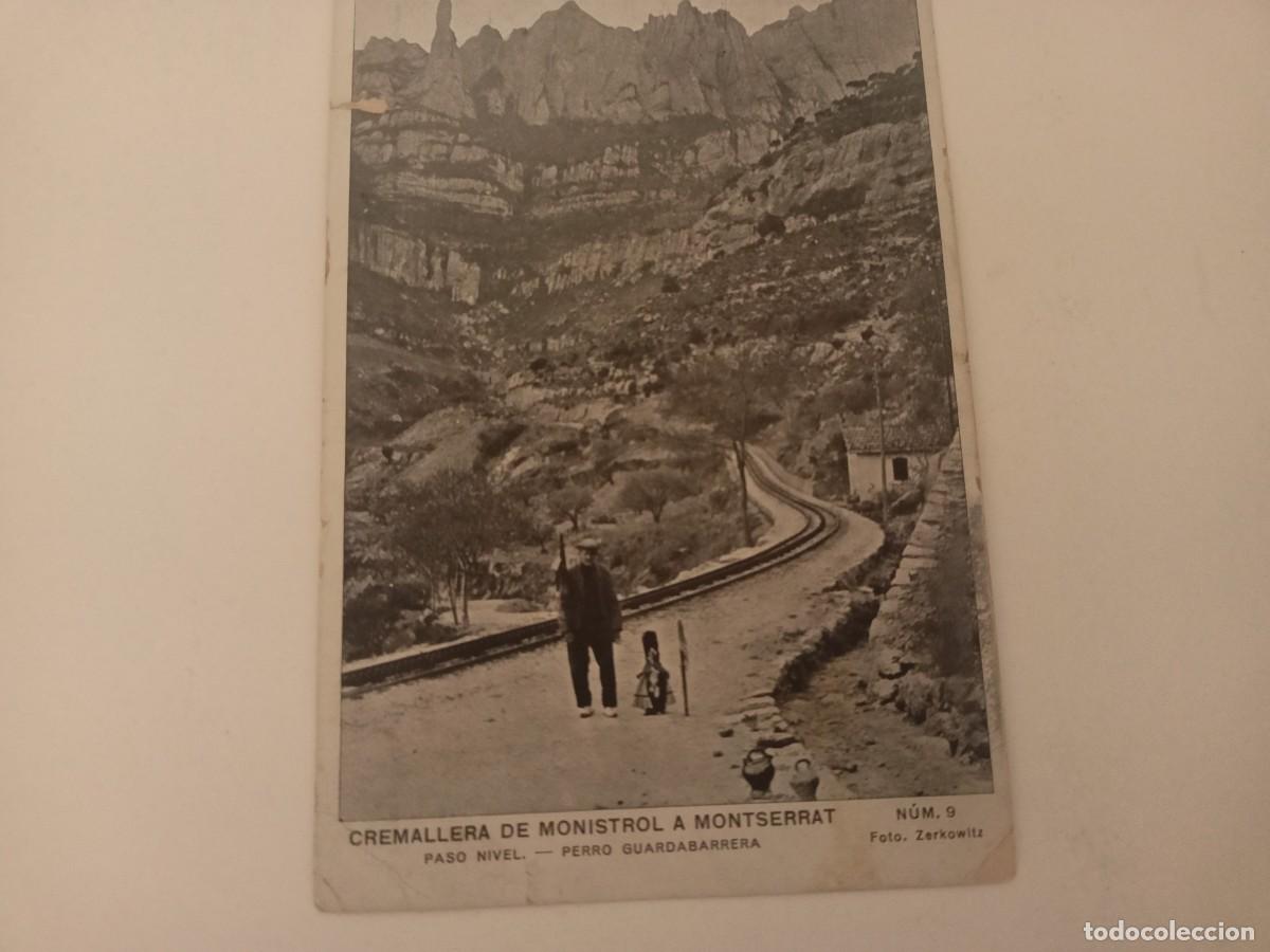 Postales: POSTAL CREMALLERA DE MONISTROL DE MONTSERRAT (PASO NIVEL-PERRO GUARDABARRERA)