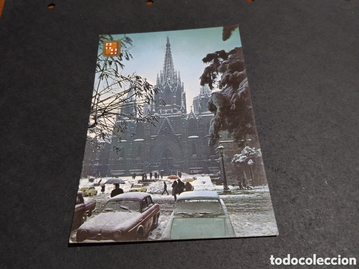 Postales: Postal Barcelona catedral nieve