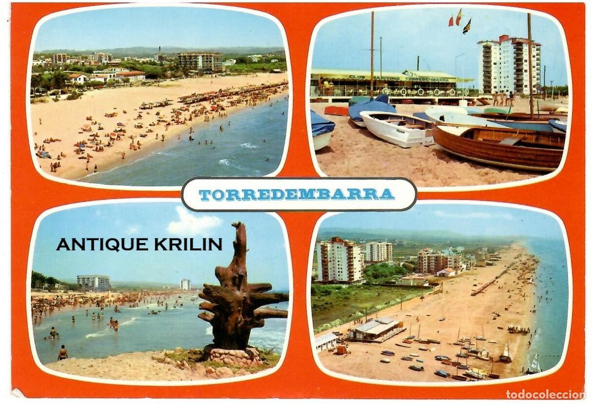 Postales: TORREDEMBARRA N&ordm; 45 PLAYA Y ROCA FORADADA / RAYMOND / FRANQUEADA