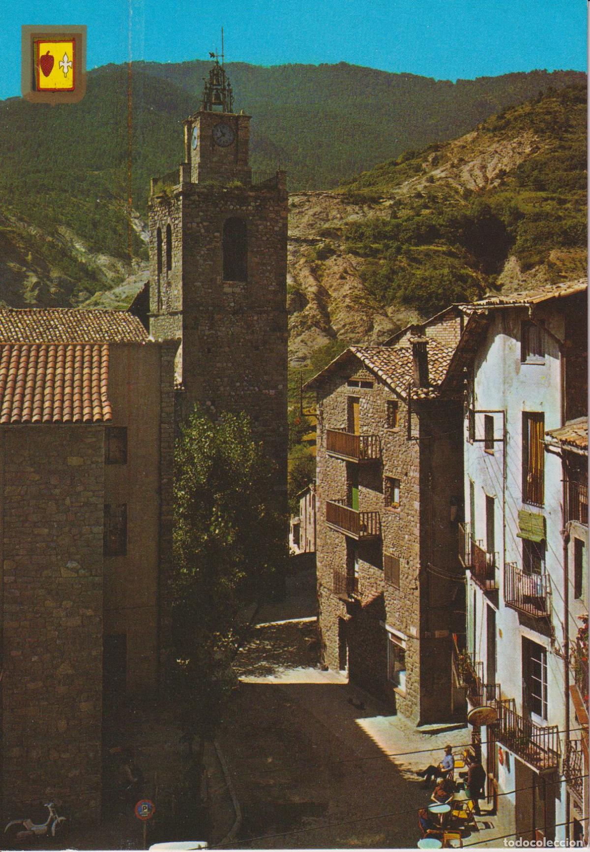 Postales: BAG&Agrave; (BARCELONA) CAMPANAR I PLA&Ccedil;A - ESCUDO DE ORO N&ordm;1 - CIRCULADA