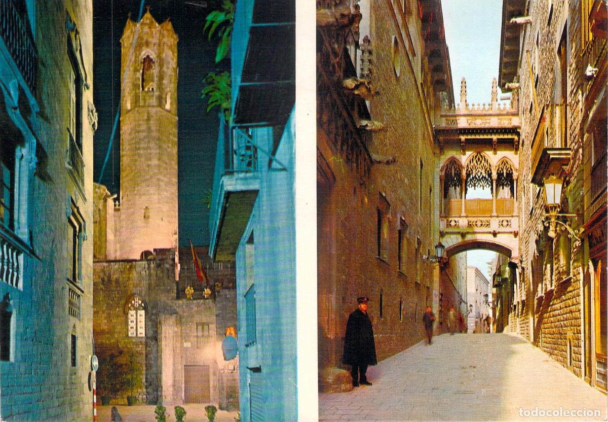 Postales: Postal de Barcelona Barrio G&oacute;tico Puente del Obispo Espa&ntilde;a