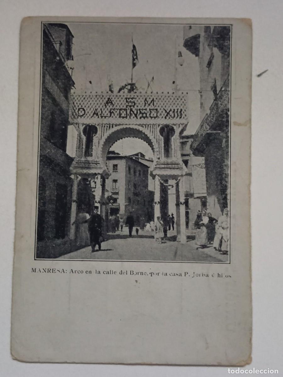 Postales: POSTAL DE MANRESA-ARCO EN LA CALLE BORNE &rdquo;POR LA CASA P.JORBA E HIJOS&rdquo;