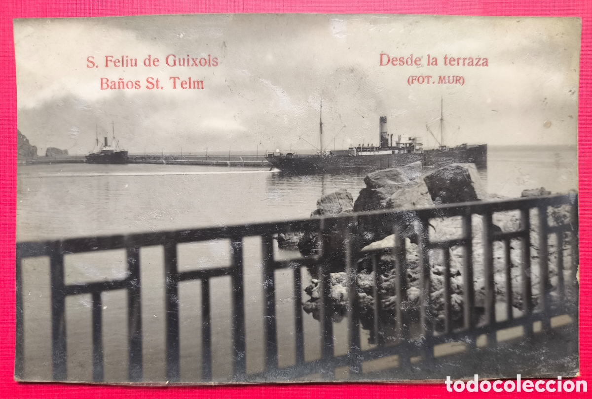 Postales: SANT FELIU DE GU&Iacute;XOLS PUNTA GARB&Iacute; BANYS SANT TELM POSTAL FOTOGR&Aacute;FICA FOT. MUR C. 1920