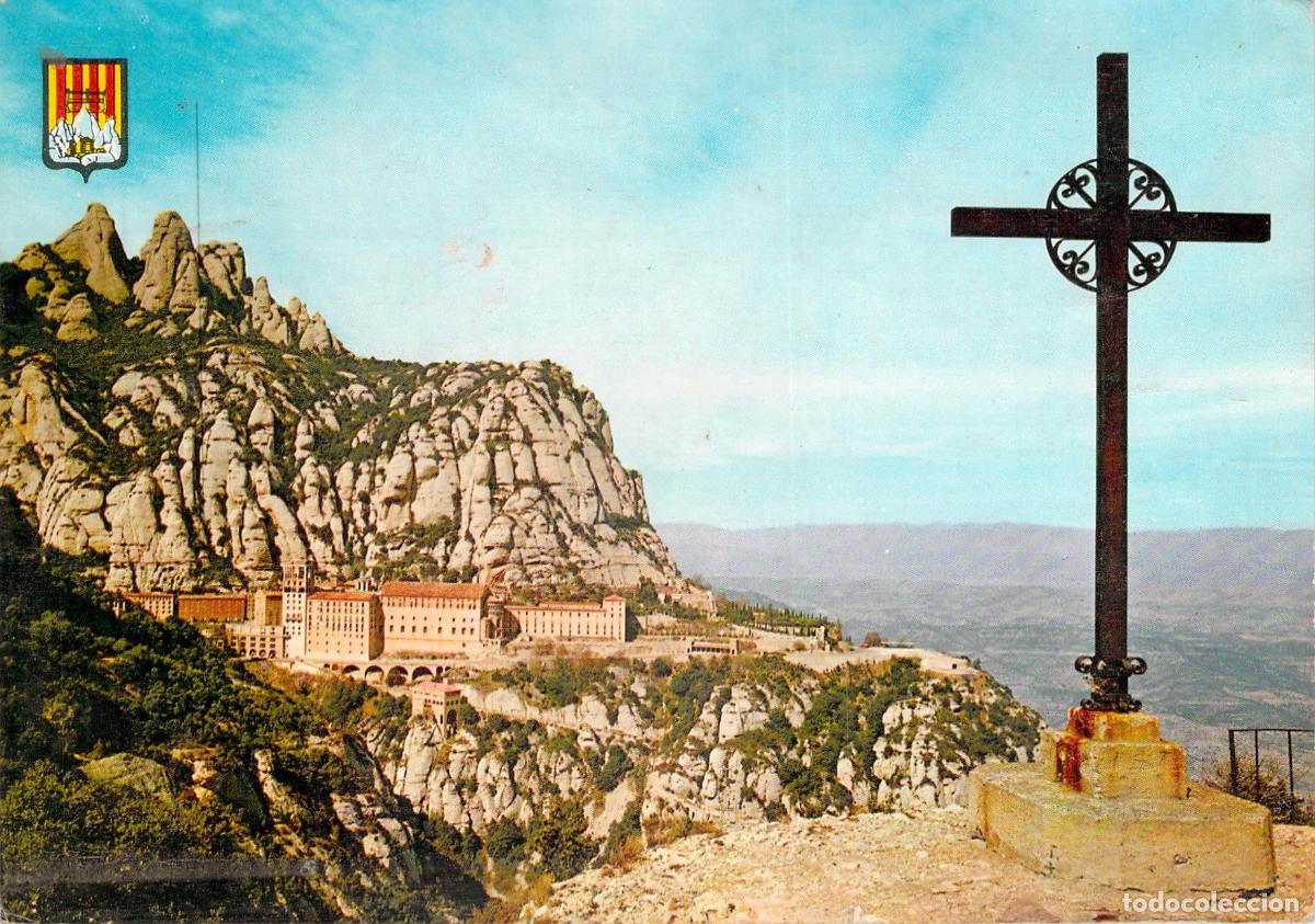 Postales: Postal de Montserrat: Vista del Monasterio desde San Miguel