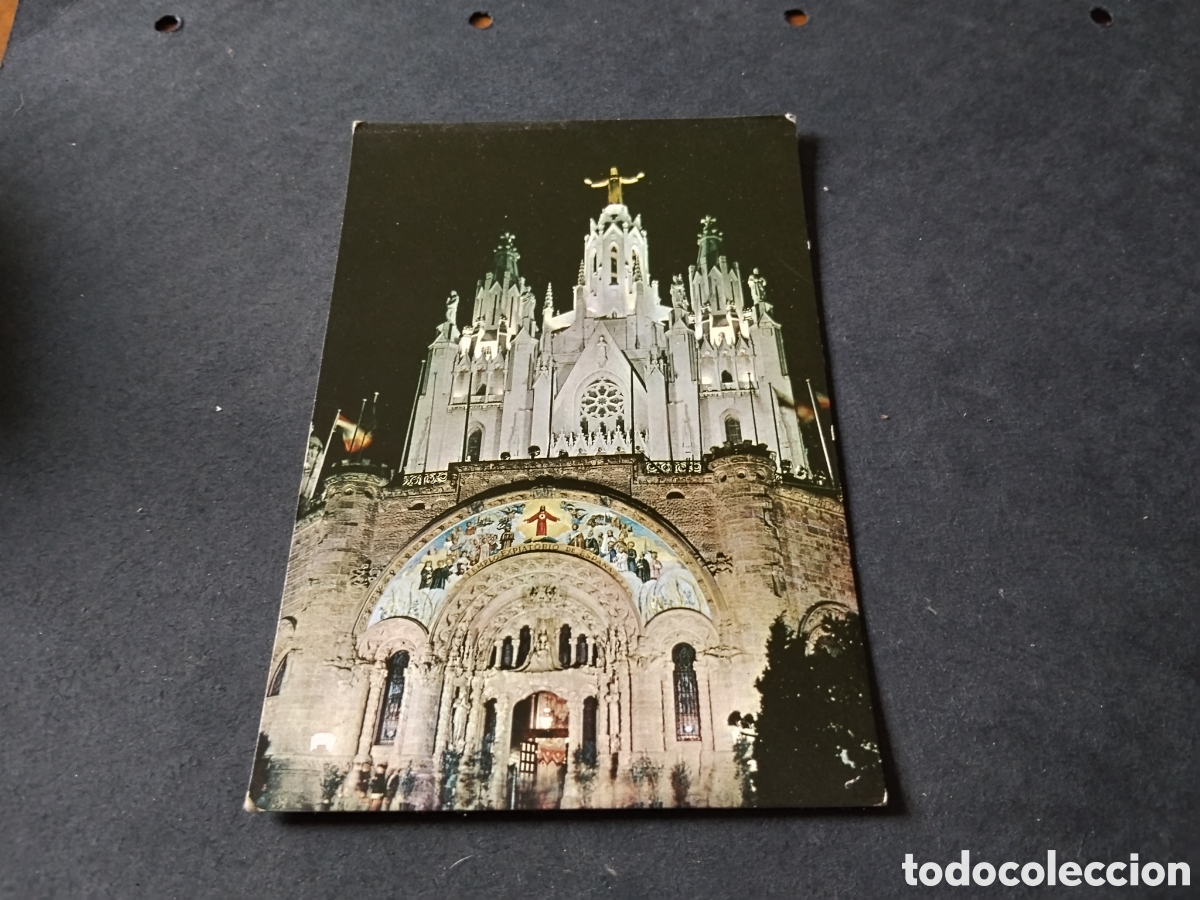 Postales: Postal Barcelona Tibidabo de noche
