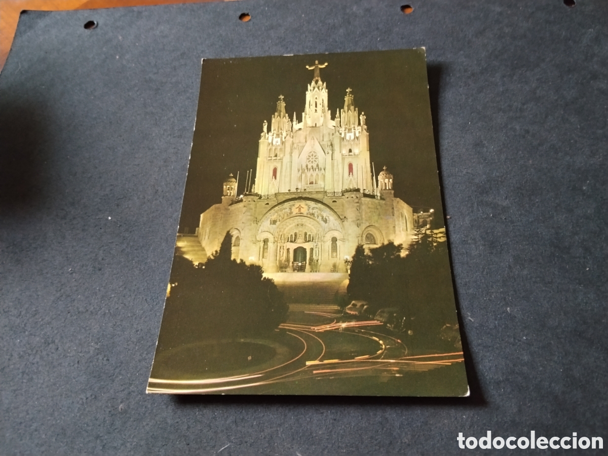 Postales: Postal Barcelona Tibidabo de noche
