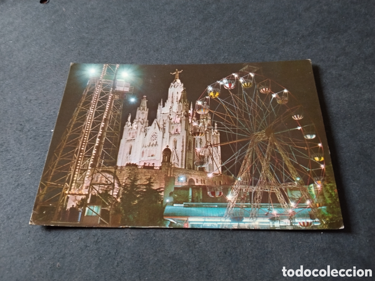 Postales: Postal Barcelona Tibidabo de noche