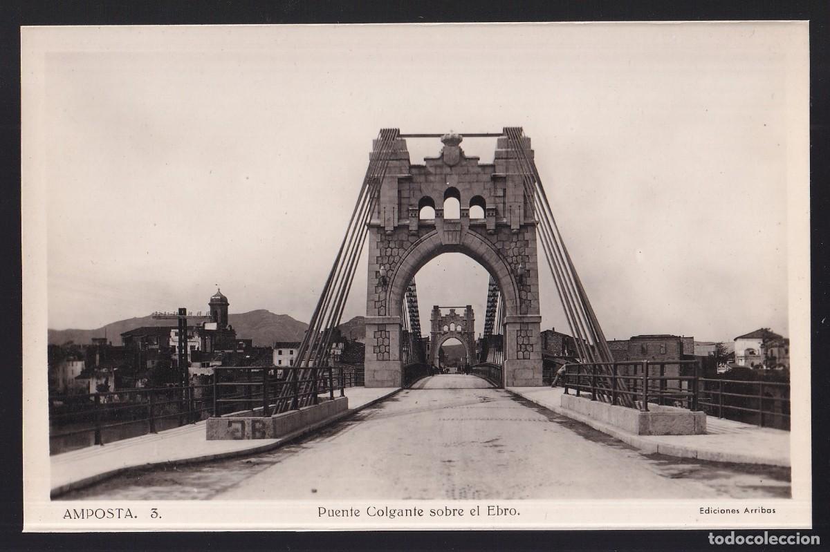 Cartes Postales: Amposta. *Puente colgante sobre el Ebro* Arribas n&ordm; 3. Nueva.