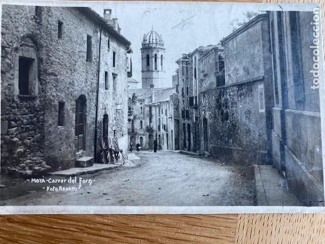 Postales: Moya. Carrer del Forn. Foto Renom. Postal circulada 1950