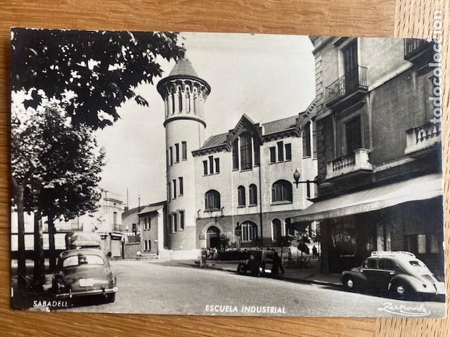 Postales: Sabadell. Escuela Industrial. Ed. Zerkowitz. Postal escrita 1955