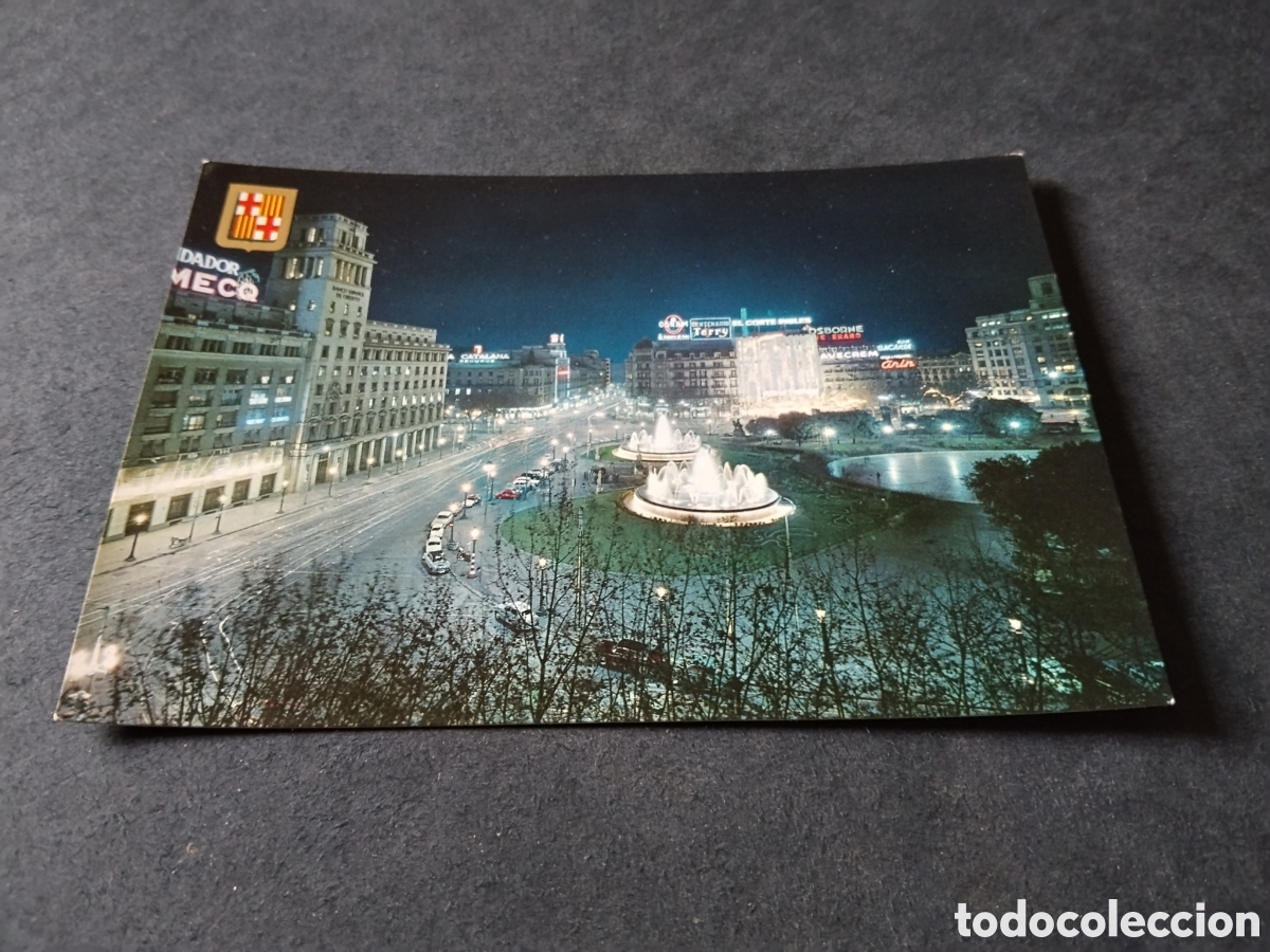 Postales: Postal Barcelona panor&aacute;mica de noche