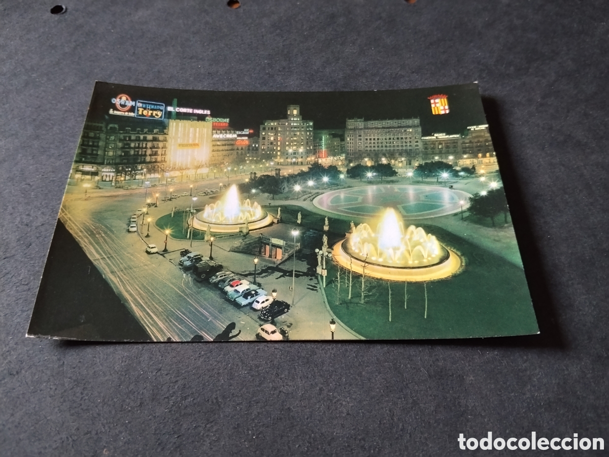 Postales: Postal Barcelona panor&aacute;mica de noche