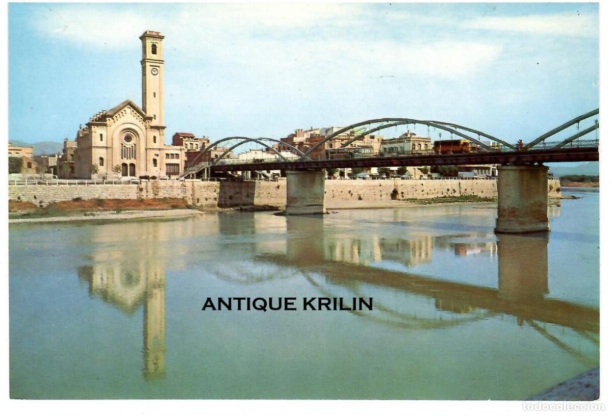 Postales: TORTOSA N&ordm; 24 PUENTE SOBRE EL EBRO E IGLESIA DEL ROSARIO / G. GARRABELLA / SIN FRANQUEAR