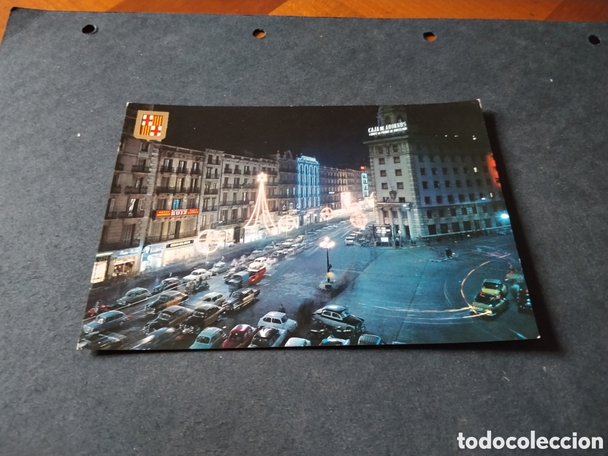 Postales: Postal Barcelona panor&aacute;mica de noche,publicidad RUlZ alta costura