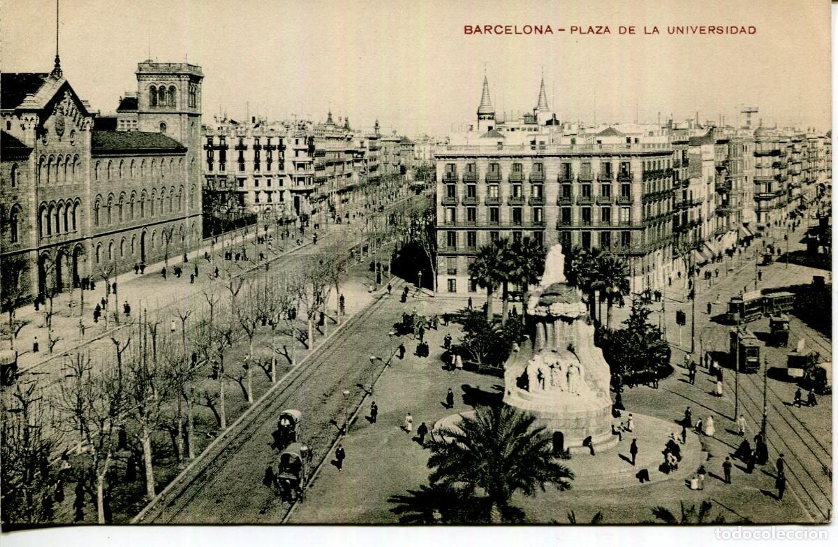 Postcards: BARCELONA-PLAZA UNIVERSIDAD-MONUMENTO DR. ROBERT